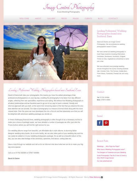New site: Essex Wedding Photographers Wordpress SEO Expert